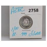 1/10oz .999 Silv Aztec Round