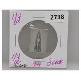 1/4oz .999 Silv Valcambi Bar