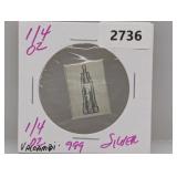 1/4oz .999 Silv Valcambi Bar