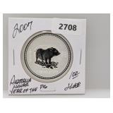 2007 1oz .999 Silv Lunar Yr of the Pig