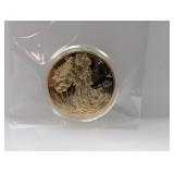 24K Gold Layered Liberty Medallion