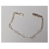 7" .925 Sterl Silver Link Bracelet w/Ornate Clasp
