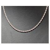 18" .925 Sterl Twisted Rope Chain Necklace
