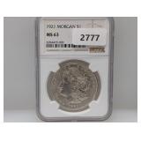NGC 1921 MS63 90% Silv Morgan $1