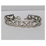 7" .925 Sterl Floral Link Bracelet