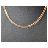 18" Vermeil/.925 Sterl Herringbone Chain Necklace