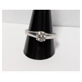 .925 Sterl Solitaire Engagement Style Ring Sz 11