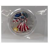 1999 1oz .999 Silv Painted Eagle $1 Dollar