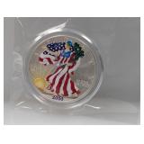 2000 1oz .999 Silv Painted Eagle $1 Dollar