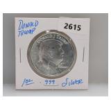 1oz .999 Silv Trump Round