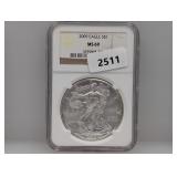 NGC 2009 MS69 1oz .999 Silv Eagle $1