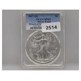 PCGS 2017-S MS69 1oz .999 Silv Eagle $1