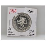 1968 72% Silv Mexico 25 Pesos