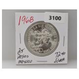 1968 72% Silv Mexico 25 Pesos