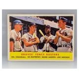 1958 Topps Fence Busters Aaron/Mathews HOF Crease