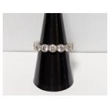 .925 Sterl Clear Stone Infinity Band Sz 8