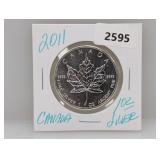 2011 1oz .999 Silv Canada Maple Leaf