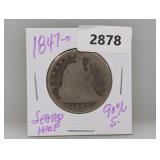 1847-O 90% Silv Seated Half $1