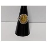 .925 Sterl Star Sapphire Bezel Set Ring Sz 7.5