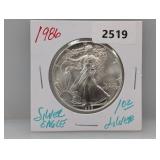 1986 1oz .999 Silv Eagle $1 Dollar
