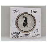 1999 1oz .999 Silv Lunar Yr of the Rabbit