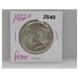 1922-S 90% Silv Peace $1 Dollar