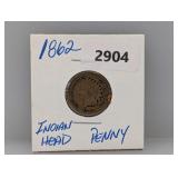 1862 Indian Head Penny