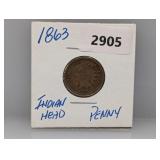 1863 Indian Head Penny