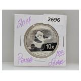 2014 1oz .999 Silv Panda 10 Yuan
