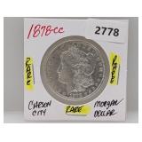 Rare 1878-CC 90% Silv Morgan $1