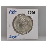1886 90% Silv Morgan $1 Dollar