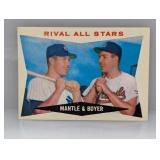 1960 Topps Rival Aa Stars Mantle/Boyer HOF Corner