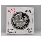 1973 .925 Silv Barbados $10 Dollars