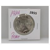1924 90% Silv Peace $1 Dollar