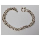 8" .925 Sterl Intricate Byzantine Chain Bracelet