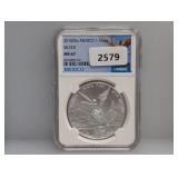 NGC 2010-MO MS67 1oz .999 Silv Libertad