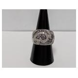 .925 Sterl Diam Swirl Ring w/Pave Accents Sz 8.5