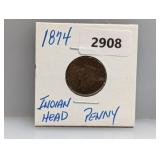 1874 Indian Head Penny