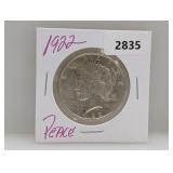 1922 90% Silv Peace $1 Dollar