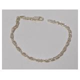 7" .925 Sterl Twisted Rope Chain Bracelet