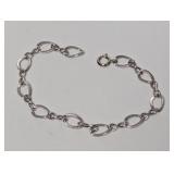7" .925 Sterl Textured Link Chain Bracelet