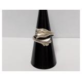 .925 Sterl Avon Adj Leaf & Petal Motif Ring