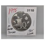1975 .925 Silv Trinidad $10 Dollars