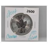 2014 1oz .999 Silv Canada Maple Leaf