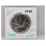 2011 1oz .999 Silv Canada Maple Leaf