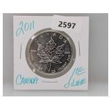 2011 1oz .999 Silv Canada Maple Leaf