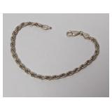 7" .925 Sterl Rope Chain Bracelet