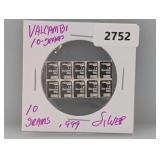 10G .999 Silv Valcambi Bars