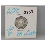 1/10oz .999 Silv Aztec Round