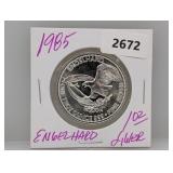 1985 1oz .999 Silv Engelhard Round